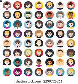 People icon set vector isolated illustration