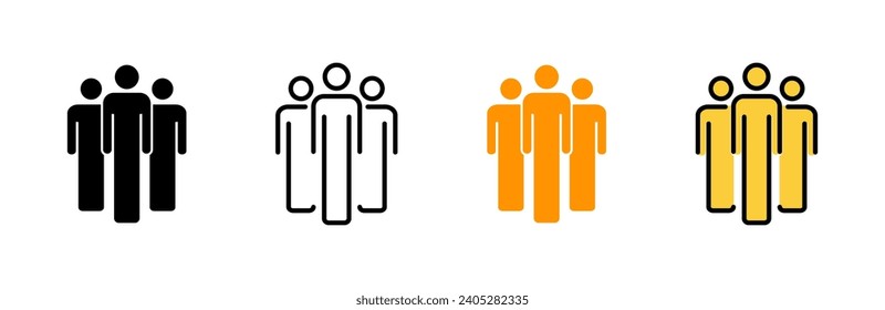 El vector del conjunto de iconos de personas. signo y símbolo de persona. vector de icono de usuario
