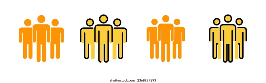 Juego de iconos de personas para la aplicación web y móvil. signo y símbolo de persona. vector de icono de usuario