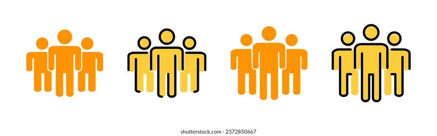 Juego de iconos de personas para la aplicación web y móvil. signo y símbolo de persona. vector de icono de usuario