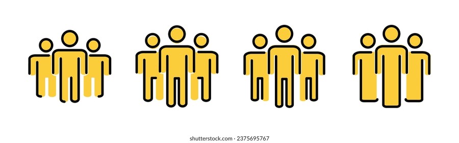 Juego de iconos de personas para la aplicación web y móvil. signo y símbolo de persona. vector de icono de usuario