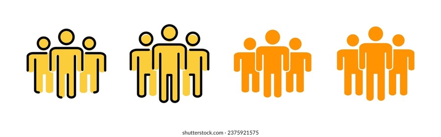 Juego de iconos de personas para la aplicación web y móvil. signo y símbolo de persona. vector de icono de usuario