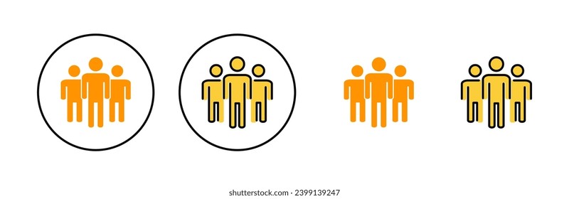 People icon set for web and mobile app. person sign and symbol. User Icon vector