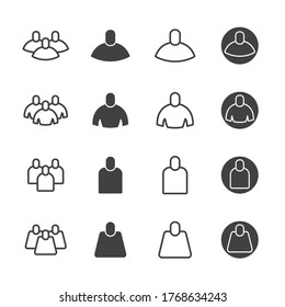 Menschen Symbol Set/Flat Icon Set Design, Out-Linie Vektorsymbol für Design.