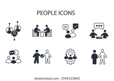 People icon set.vector.Editable stroke.linear style sign for use web design,logo.Symbol illustration.