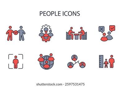 People icon set.vector.Editable stroke.linear style sign for use web design,logo.Symbol illustration.