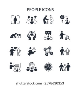 People icon set.vector.Editable stroke.linear style sign for use web design,logo.Symbol illustration.