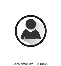 people icon silhouette vector, long shadow