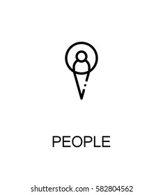 People icon. People single high quality outline symbol for web design or mobile app. Thin line sign for design logo. Black outline pictogram on white background