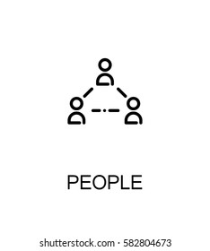 People icon. People single high quality outline symbol for web design or mobile app. Thin line sign for design logo. Black outline pictogram on white background