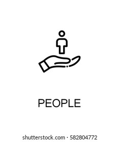 People icon. People single high quality outline symbol for web design or mobile app. Thin line sign for design logo. Black outline pictogram on white background