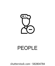 People icon. People single high quality outline symbol for web design or mobile app. Thin line sign for design logo. Black outline pictogram on white background