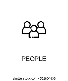 People icon. People single high quality outline symbol for web design or mobile app. Thin line sign for design logo. Black outline pictogram on white background