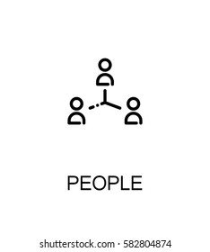 People icon. People single high quality outline symbol for web design or mobile app. Thin line sign for design logo. Black outline pictogram on white background