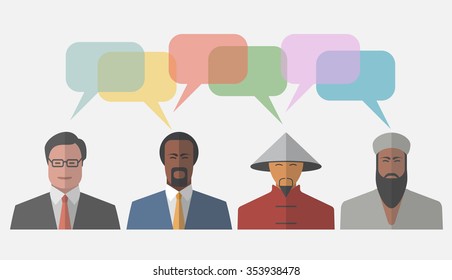 People icon with speech clouds