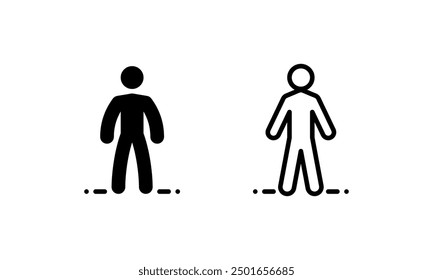 people icon, standing upright or idle. vector illustration with outline and glyph style