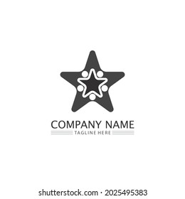 People Icon and star logo  work group Vector illustration design