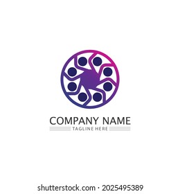 People Icon and star logo  work group Vector illustration design