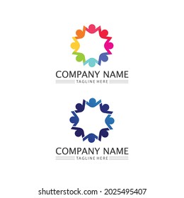 People Icon and star logo  work group Vector illustration design