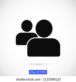 people icon, stock vector illustration flat design style