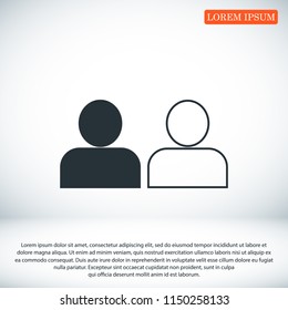 people icon, stock vector illustration flat design style
