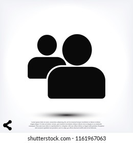 people icon, stock vector illustration flat design style