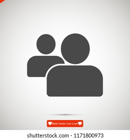 people icon, stock vector illustration flat design style