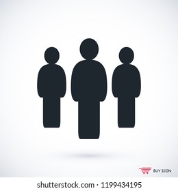 people icon, stock vector illustration flat design style