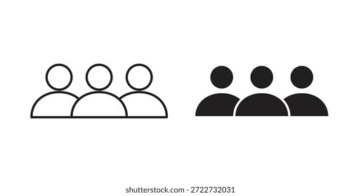 símbolo de icono de personas. Vector EPS 10. icono de línea y glifo