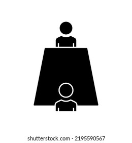 People icon with table. icon related to discussion, business. Glyph icon style, solid. Simple design editable