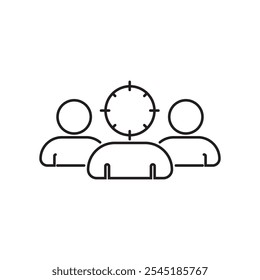 people icon target outlines vector design illustration  