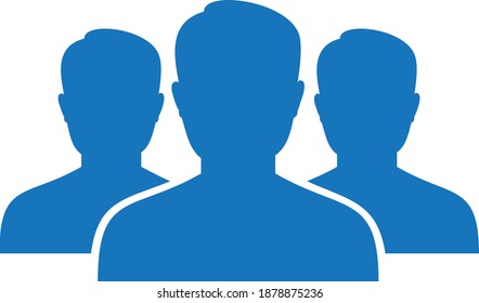 People icon. team icon. teamwork icon vector (blue version)