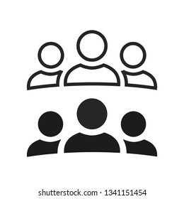 People icon, teamwork, staff, partnership, three person sign - stock vector