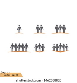 people icon teamwork symbol vector logo template