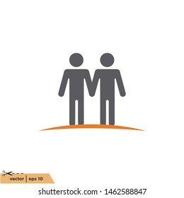 people icon teamwork symbol vector logo template