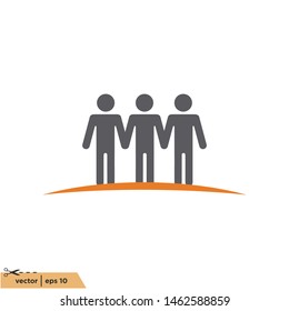 people icon teamwork symbol vector logo template