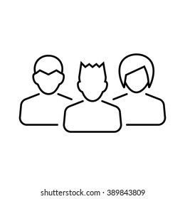 People icon in thin line style. Vector symbol. 
