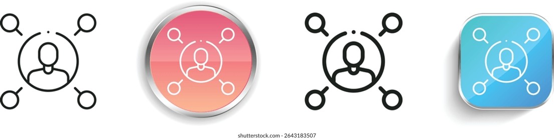 people icon. Thin Linear, Regular and Button Style Design Isolated On White Background