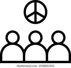 icono de personas. Diseño de estilo lineal delgado aislado sobre fondo blanco
