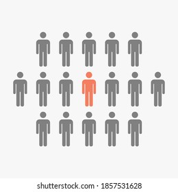 People icon think different illustration concept,vector.Group of people.