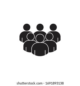 People icon in trendy flat style. Crowd signs, Persons symbol, group symbol, for info graphics and website design logo. Isolated on white background, Vector icon illustration