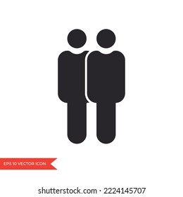 People icon. Two person symbol. Teamwork sign