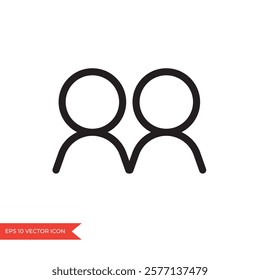 People icon. Two persons. Group or team logo template