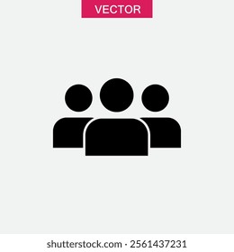 People Icon. User sign vector flat black simple illustration for web and app..eps