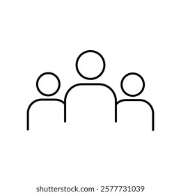 People Icon. User sign icon. vector flat black linear illustration for web and app..eps