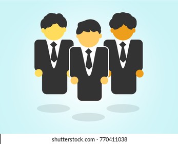 People Icon Vector Design Blue Background