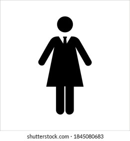People Icon Vector Female Business Person in Glyph Pictogram illustration on white background color editable