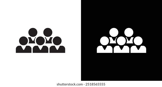 People icon Vector flat thin line illustration