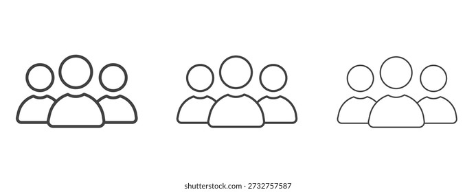 personas icono Vector Gráficos. Iconos de líneas delgadas negras