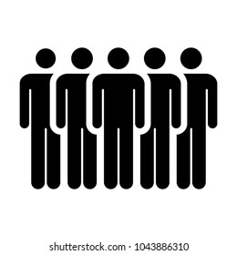 People Icon Vector Group of Men Team Symbol for Business Info-graphic Design in Glyph Pictogram illustration